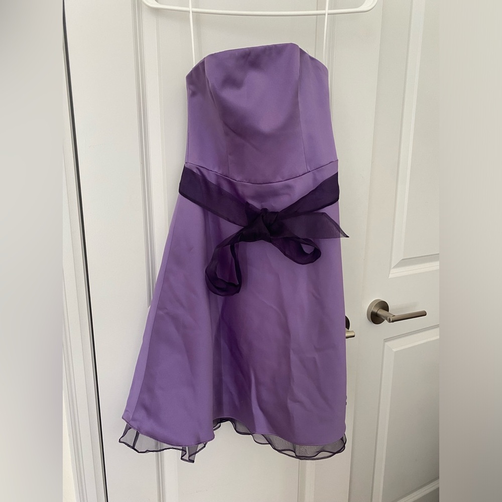 Purple strapless Alfred Angelo prom / cocktail dress